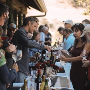 Winemakers pouring wine at Barn Party
