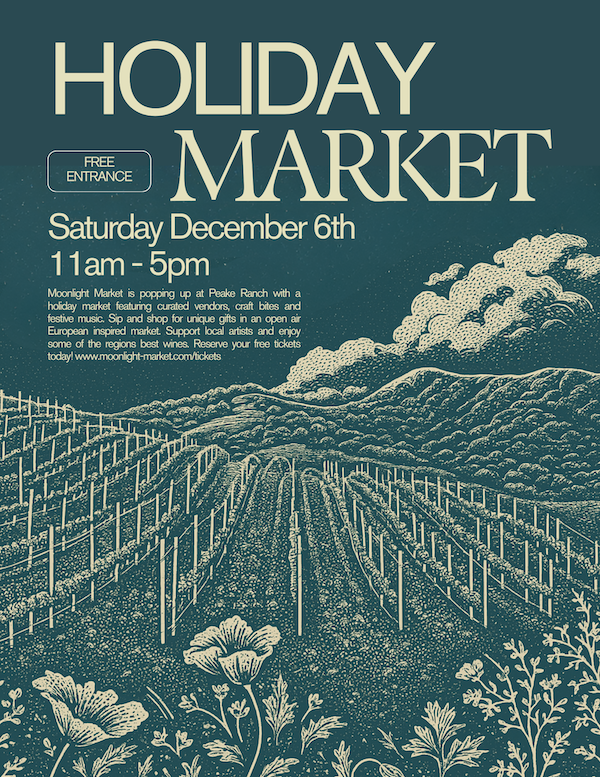 Moonlight Market Holiday Market at Peake Ranch flyer